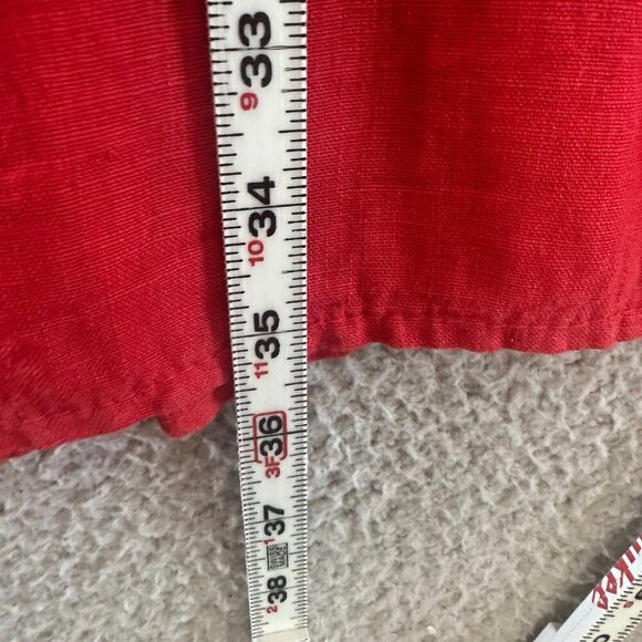 Marisa & Marie Linen Dress Red Daisy Lace Trims Tiered - Picture 14 of 16